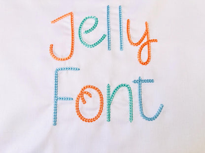 Bold Chain Stitch Font Jelly
