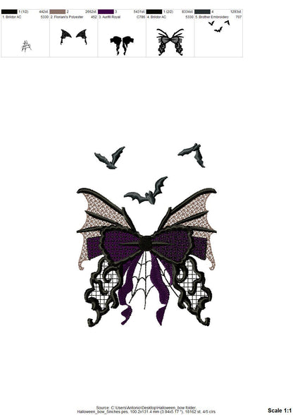 Halloween Lace Butterfly Bow