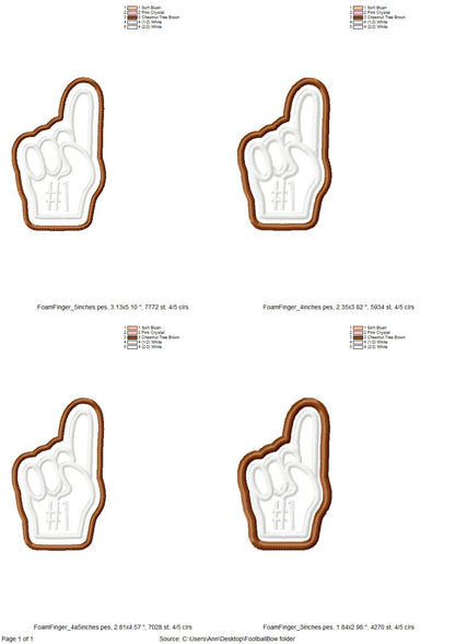 Football Stitch Bow and Heart Applique