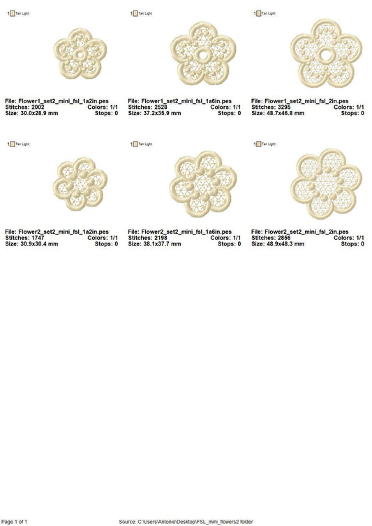 Mini Delicate Lace Flower Set of 2