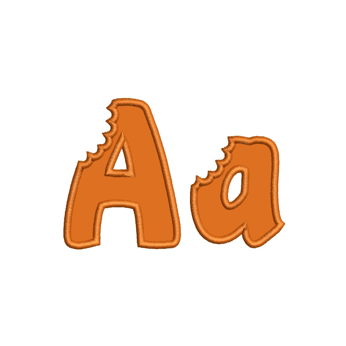 Bitten Alphabet Font Applique