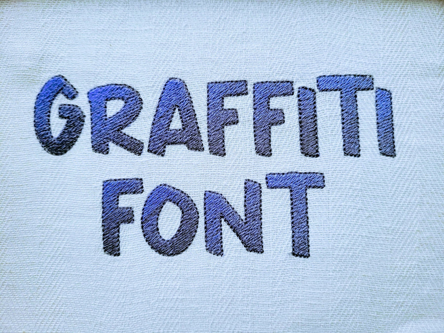 Iridescent 2-Color Ombre Gradient Graffiti Comics Font