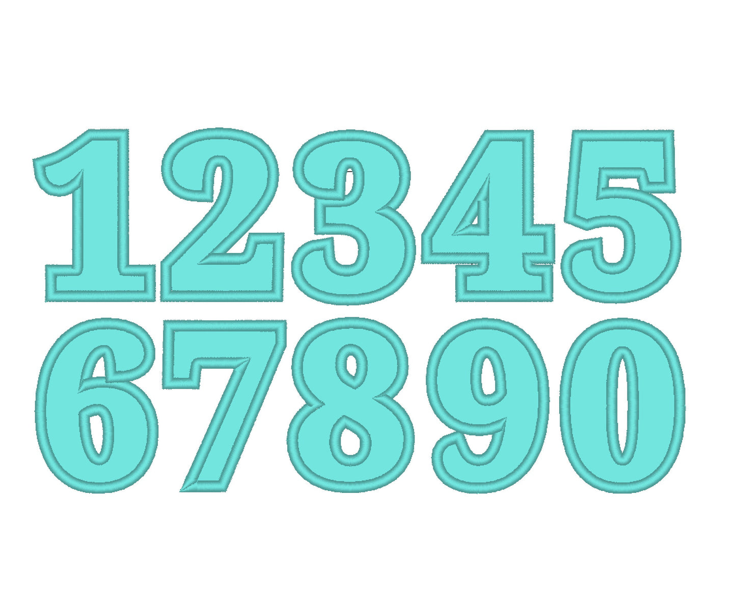Wide Satin Stitch Classy Birthday Numbers Applique