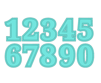 Wide Satin Stitch Classy Birthday Numbers Applique