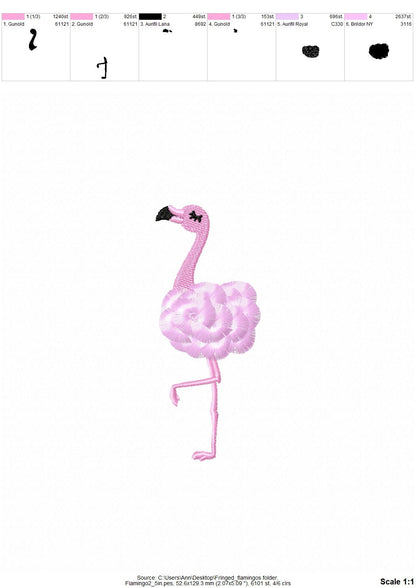 Cute Fringed Flamingo Set of 2