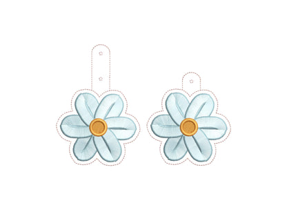 Fringed Daisy Flower Keychain