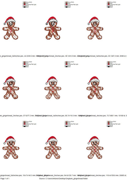 Gingham Plaid Gingerbread Man Santa