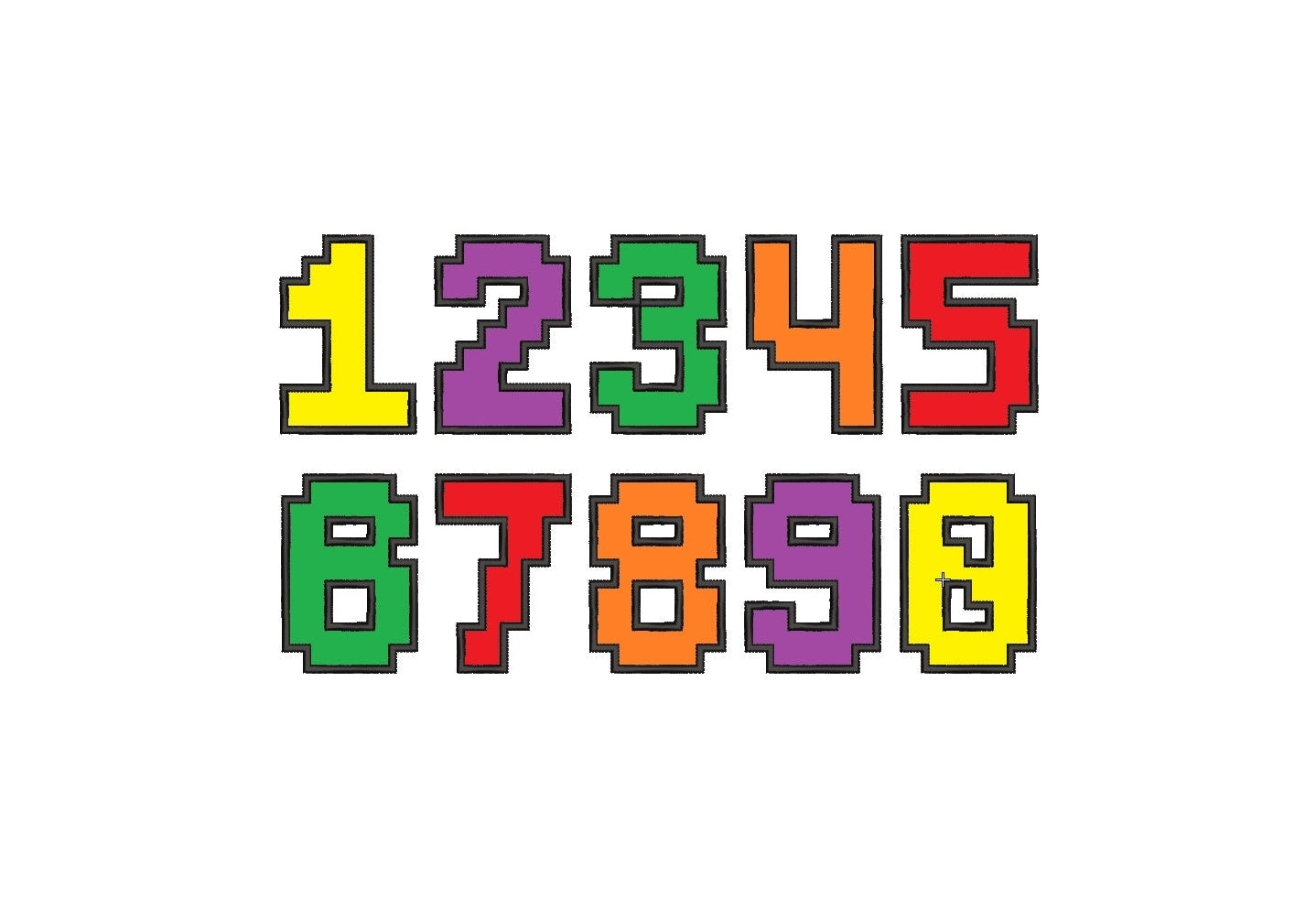 Gamer Pixel Block Font Applique