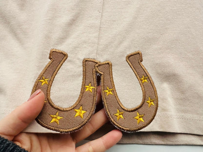 Horseshoe with tiny Stars side bow split seam Farm Horse stable