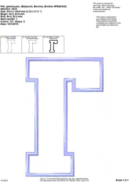 Sport Block Athletic Varsity Sororities Greek Font