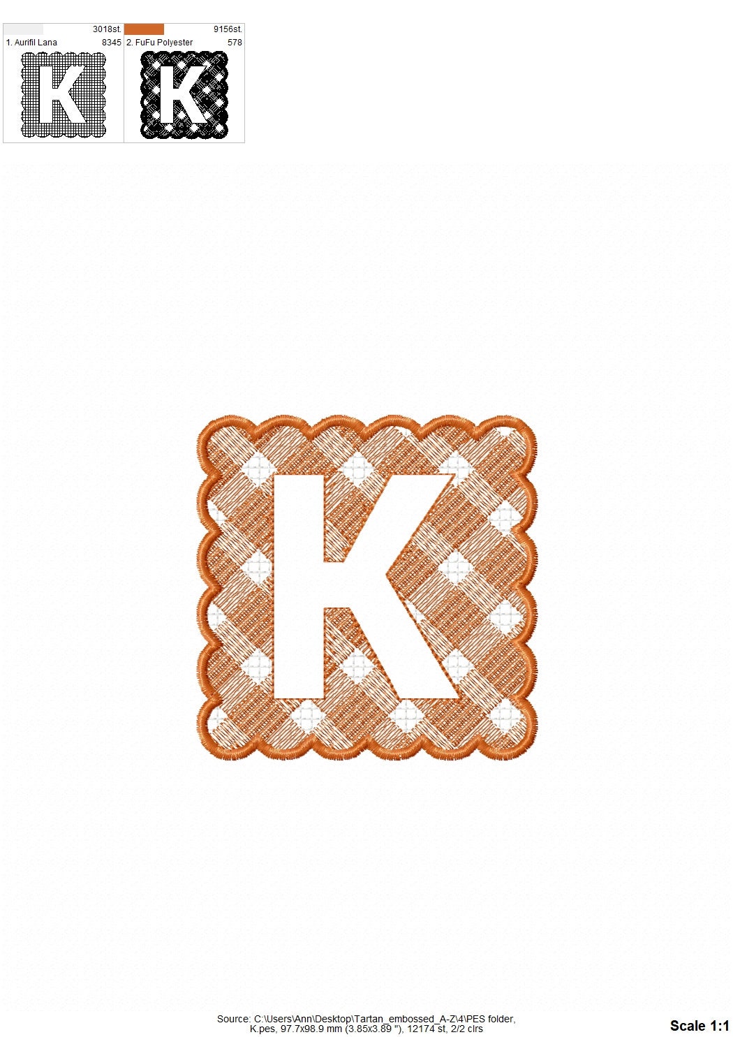 Embossed Towel Plaid Monogram Font