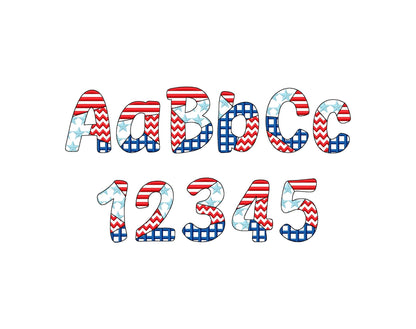 Patchwork Usa Flag Patterned Font