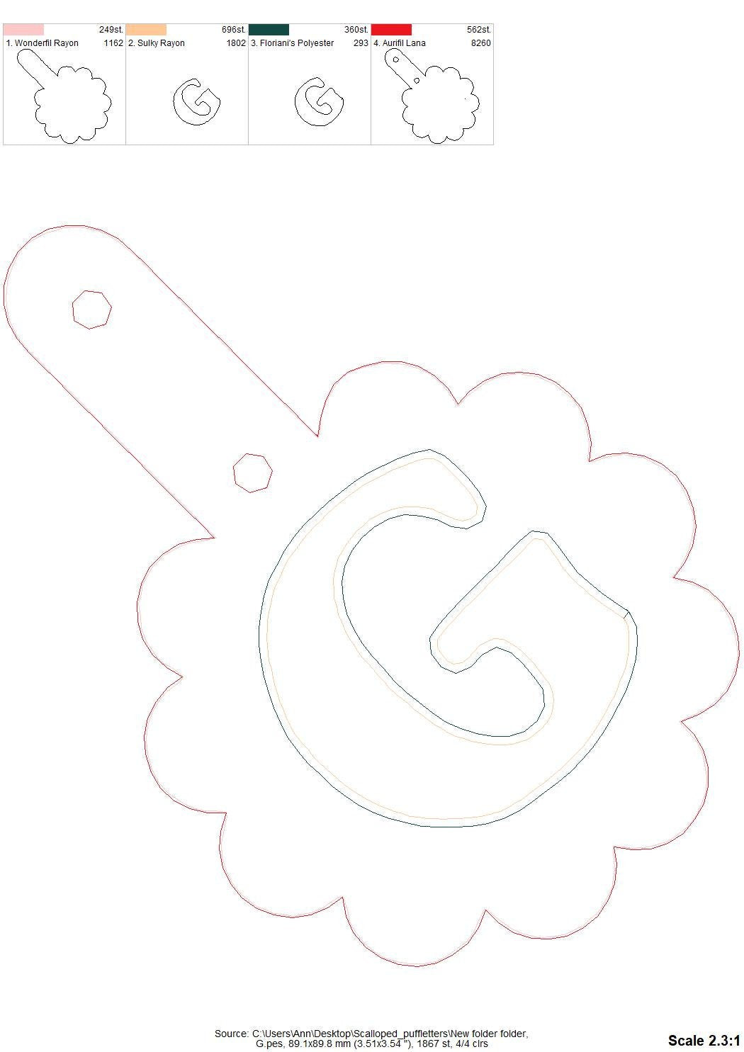 Scalloped Edge Puffy Puff Foam Monogram Keychain