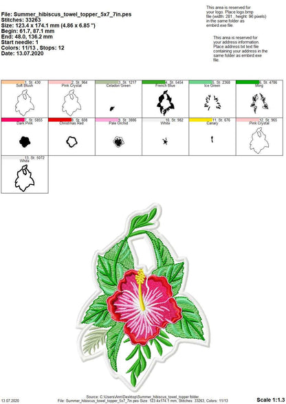 Hibiscus Flower Towel Hanging Hole