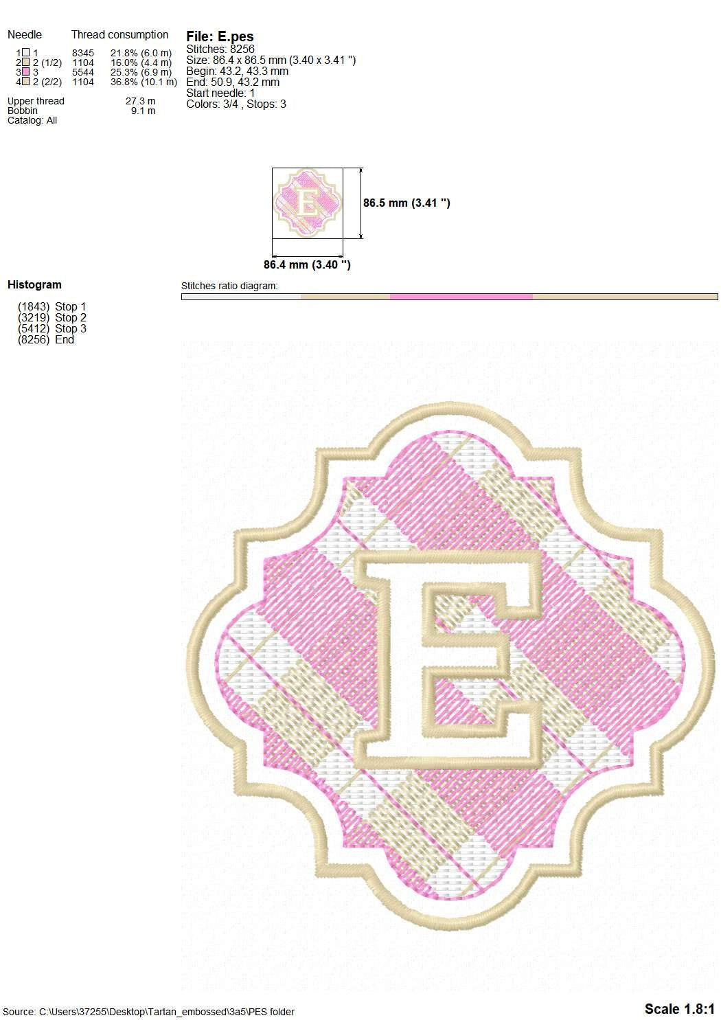 Embossed Towel Gingham Monogram Font