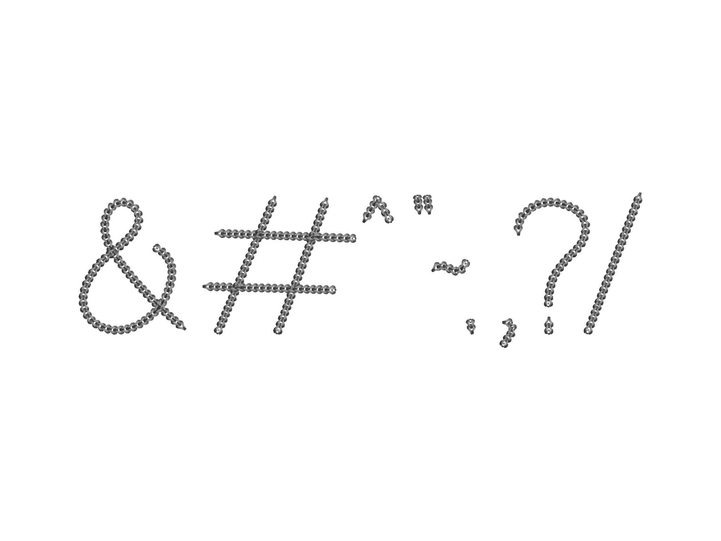 Dense Bold Chain Stitch Font Bestie