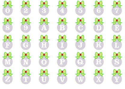 Embossed Chevron Christmas Ornament Monogram