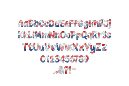 Patchwork Usa Flag Patterned Font