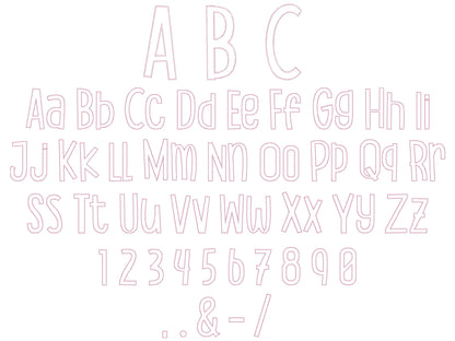 Thin Funny Kids Raggedy Edge Applique Font