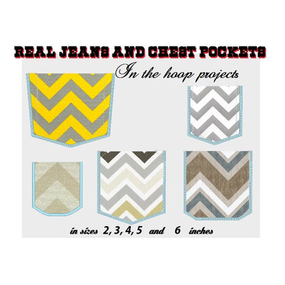 Real Pocket Applique Set of 5