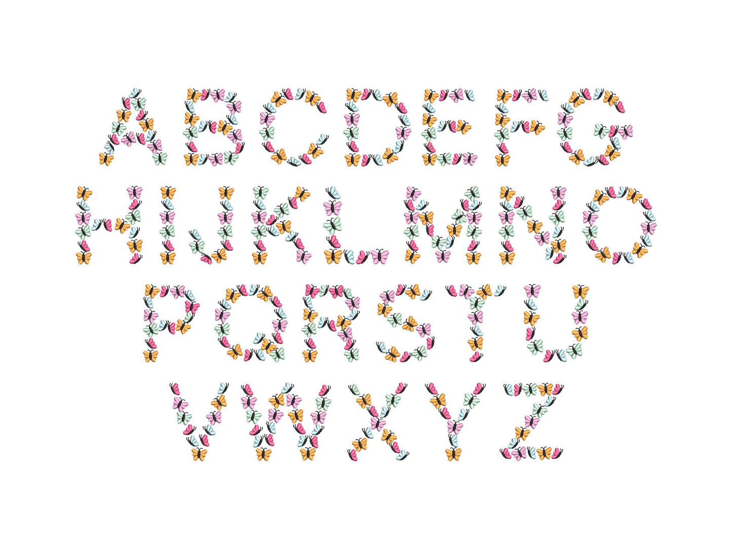 Floral Summer Butterfly Font