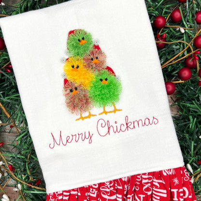 Fringed Little Chicks with Santa Hat