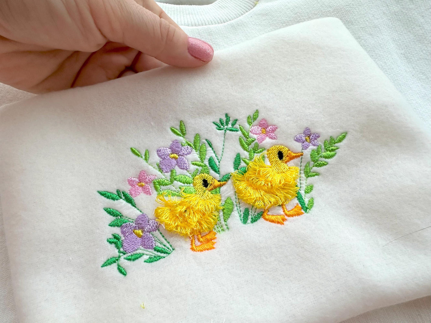 Fringed Little Ducks Floral Garden