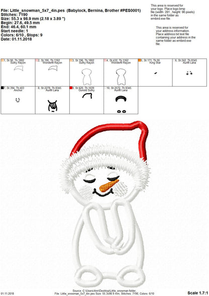 Pretty Little Snowman Applique