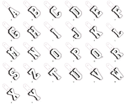 Boys Shadow Monogram Keychain