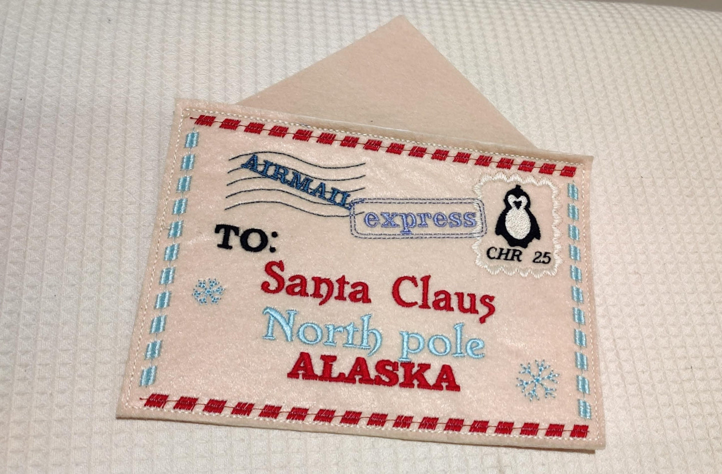 Envelope Express Mail Santa with Penguin