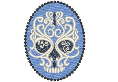 Skull Cameo Stencil Curl