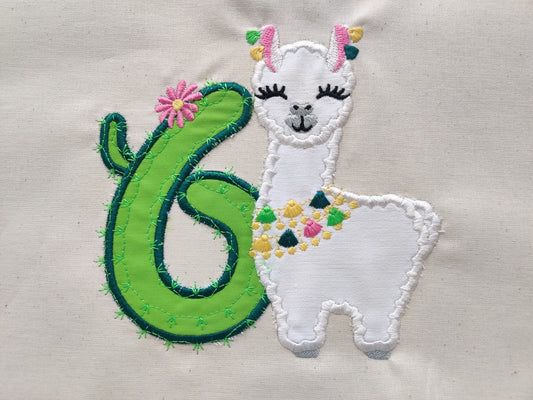 Llama Cactus Birthday Number 6
