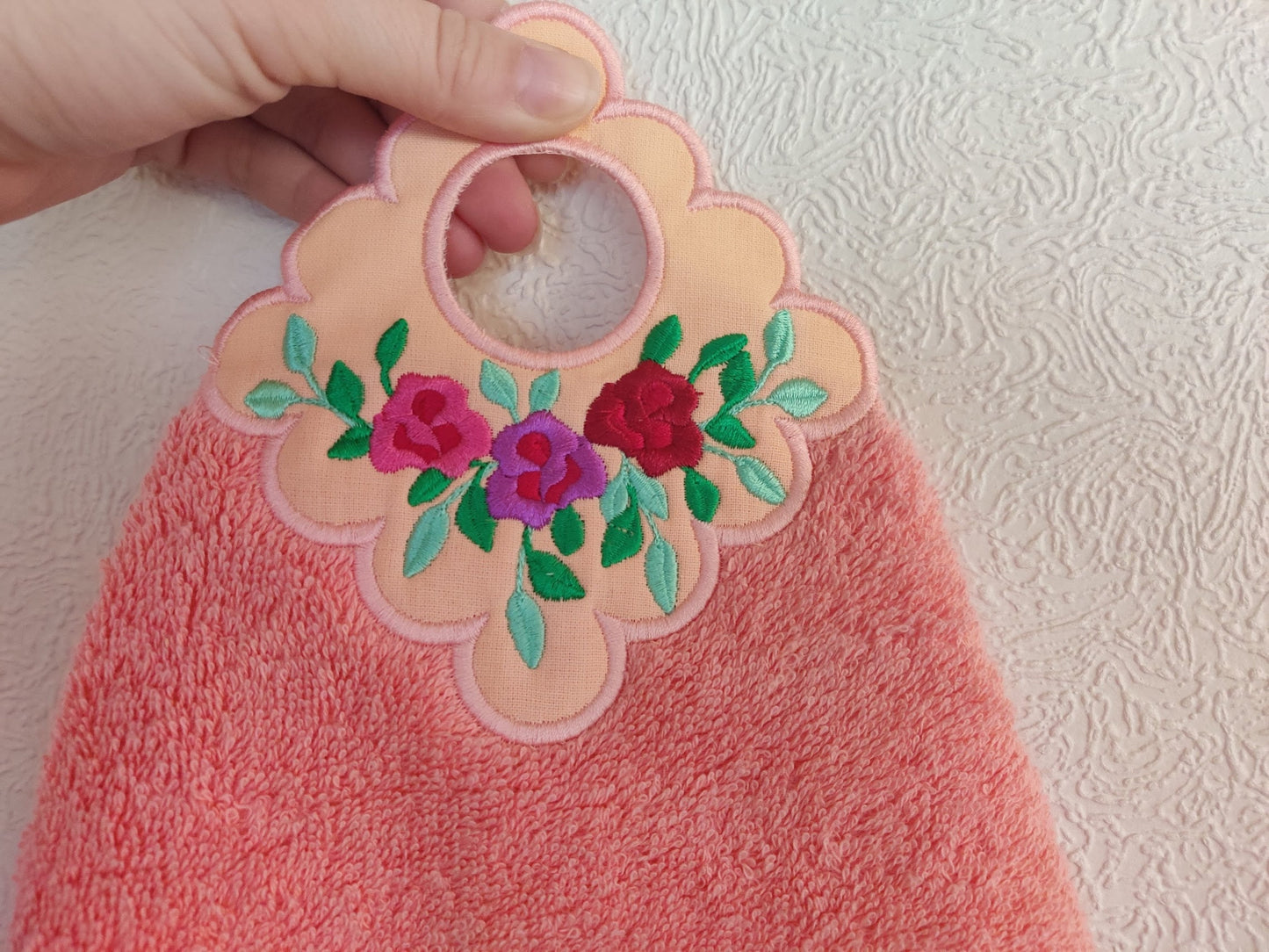 Rose Floral Towel Hanging Hole Topper