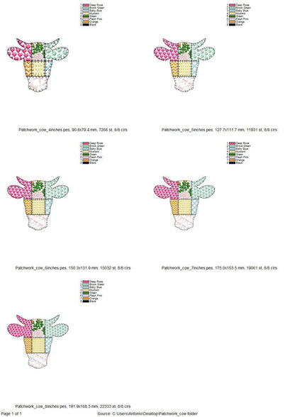 Patchwork Patterned Cow Head