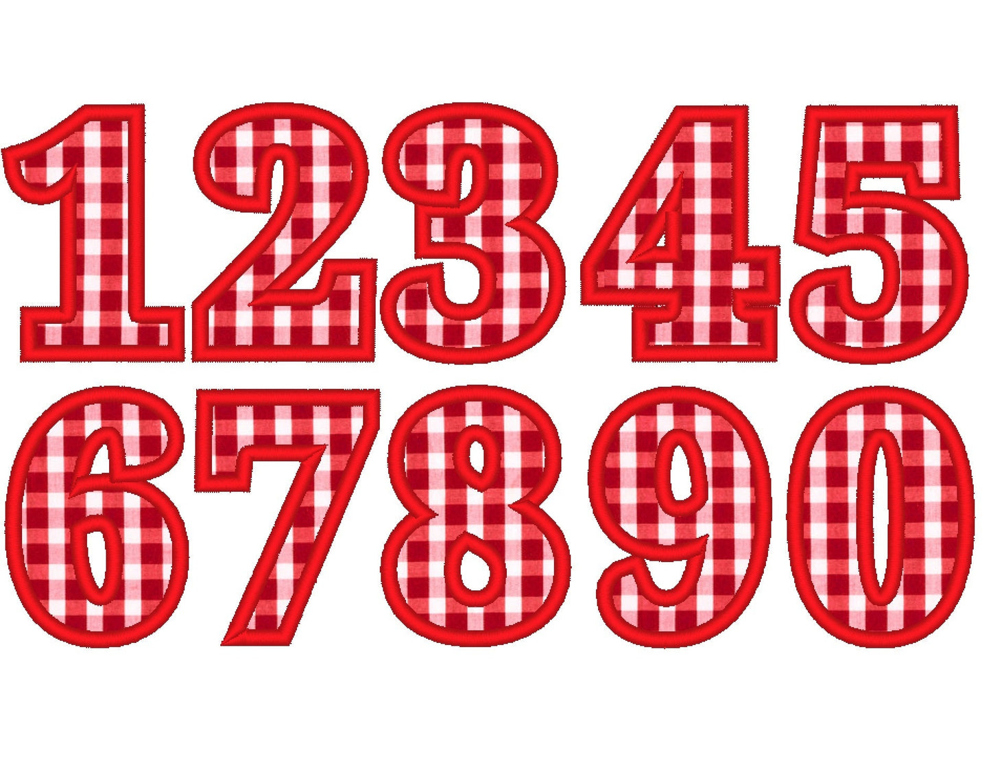 Wide Satin Stitch Classy Birthday Numbers Applique