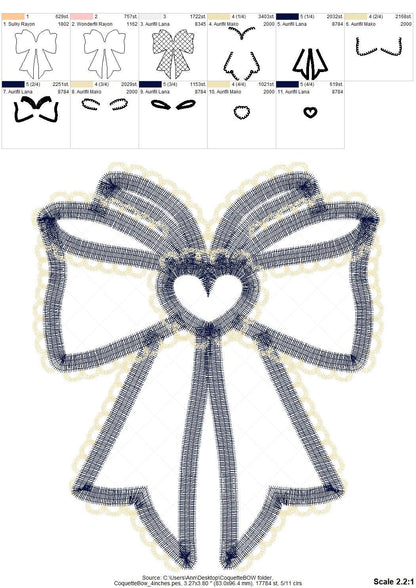 Coquette Lace Butterfly Bow Applique