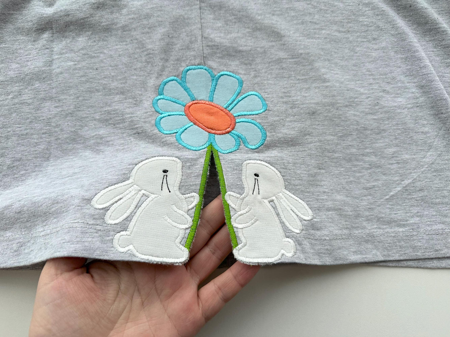 Little Easter Bunnies with Flower