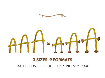 Fringed Rope Stitch Font Set of 2