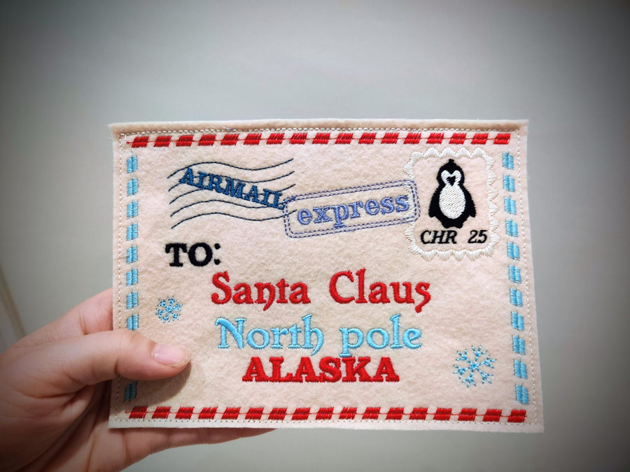Envelope Express Mail Santa with Penguin