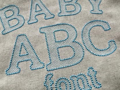 Puffy Bean Stitch Outline Block Font