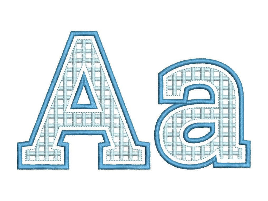 Classy Plaid Patterned Font Applique