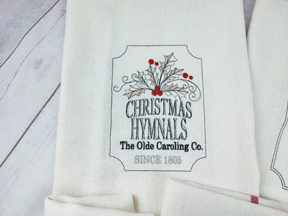 Retro Vintage style Christmas Kitchen dish towel quotes sayings SET of