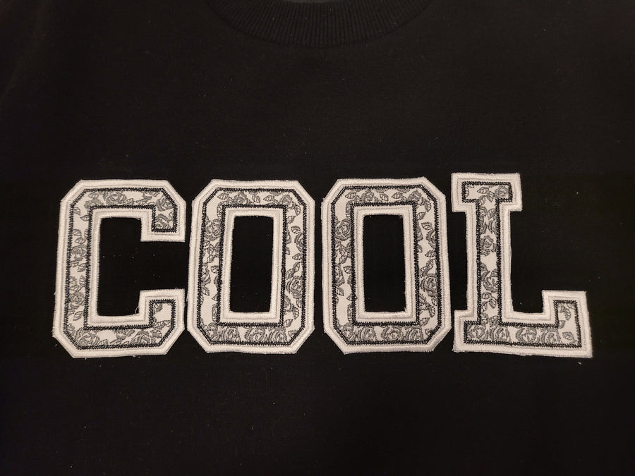 Girls Sport Rose Lace Patterned Font Applique