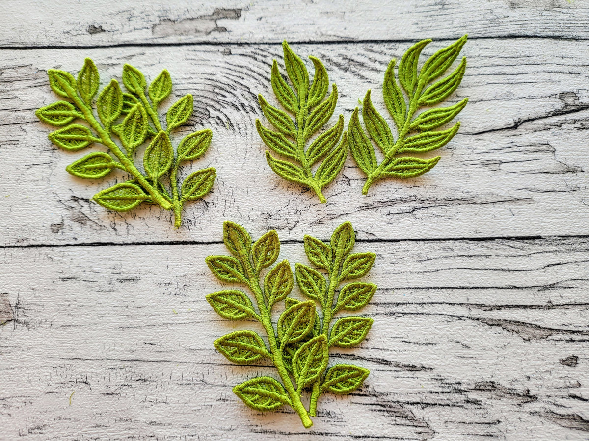 Laurel Leaf Set of 3 FSL Machine Embroidery 3" 3.5" 4" 4.5" 5" | PES DST JEF | Artapli