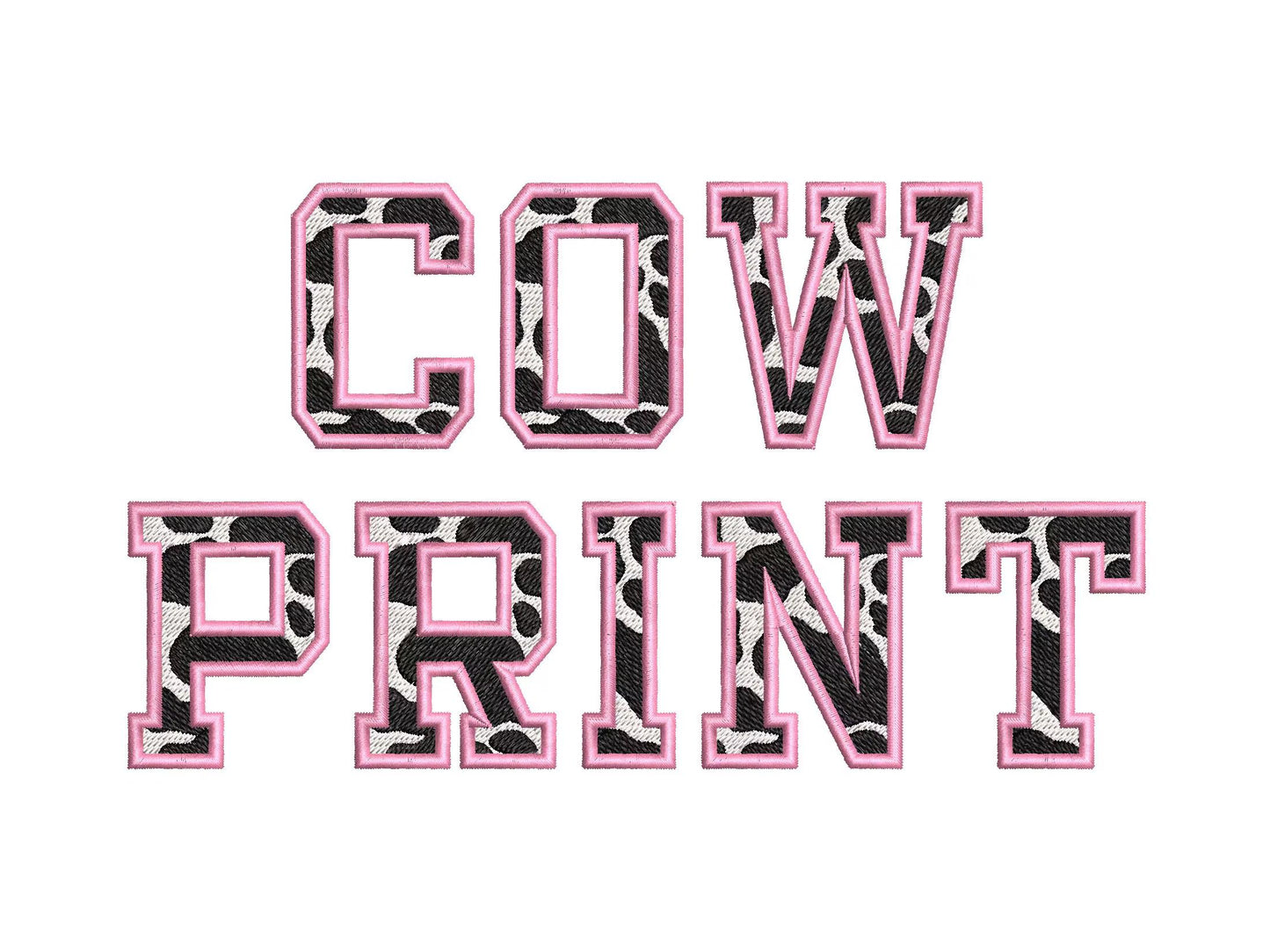 Cow Spots Patterned Fill Stitch Block Font
