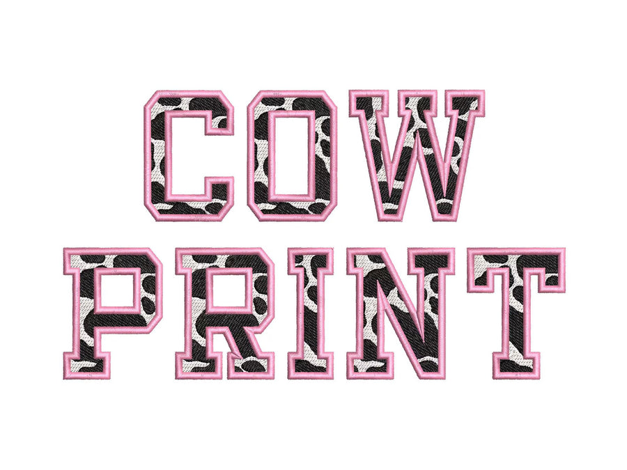 Cow Spots Patterned Fill Stitch Block Font