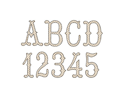 Western Font light stitch diamond pattern machine embroidery designs