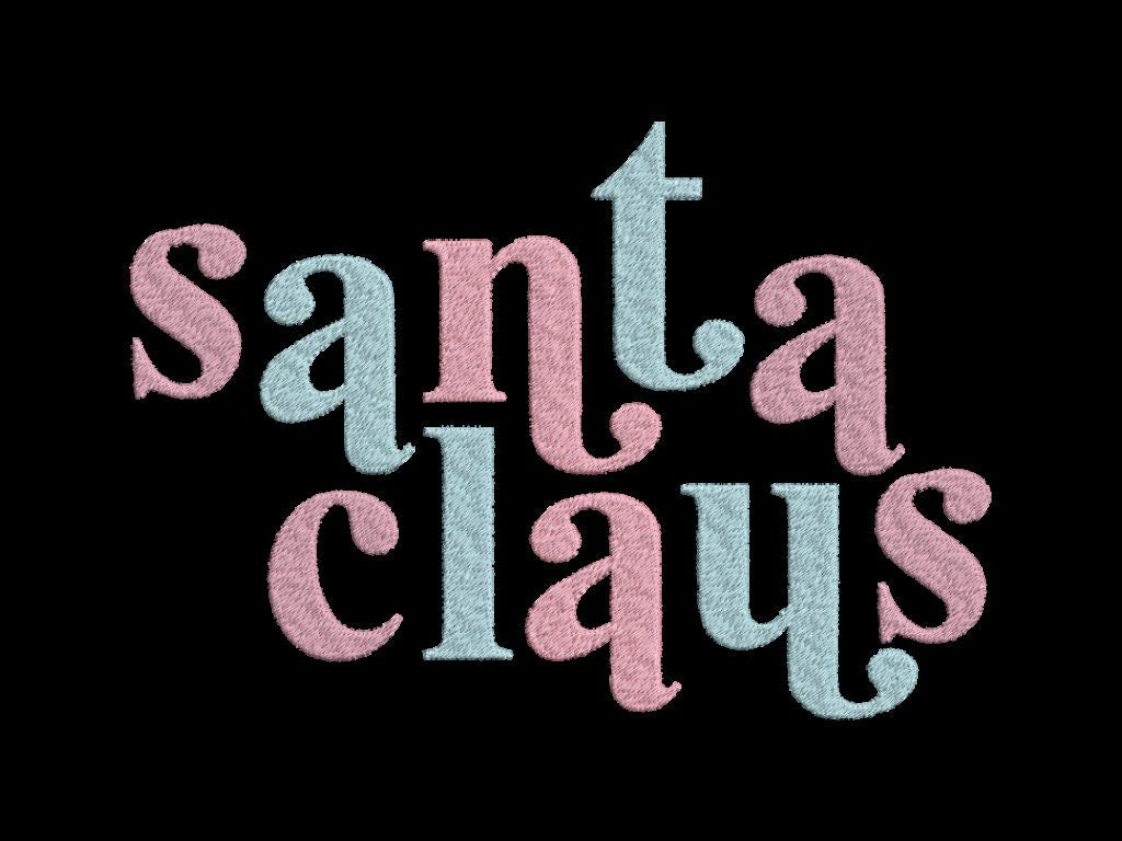 Vintage Retro Holly Jolly Fill Stitch Font