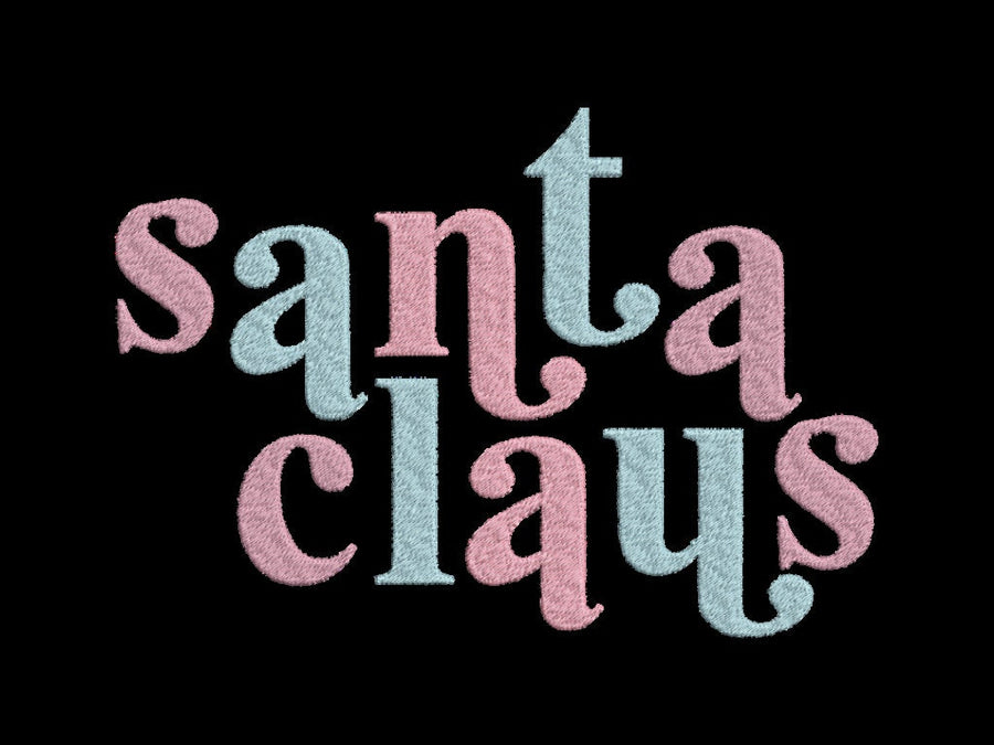 Vintage Retro Holly Jolly Fill Stitch Font