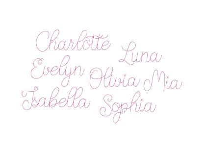 Simple Quick Bean Stitch Thin Line Font